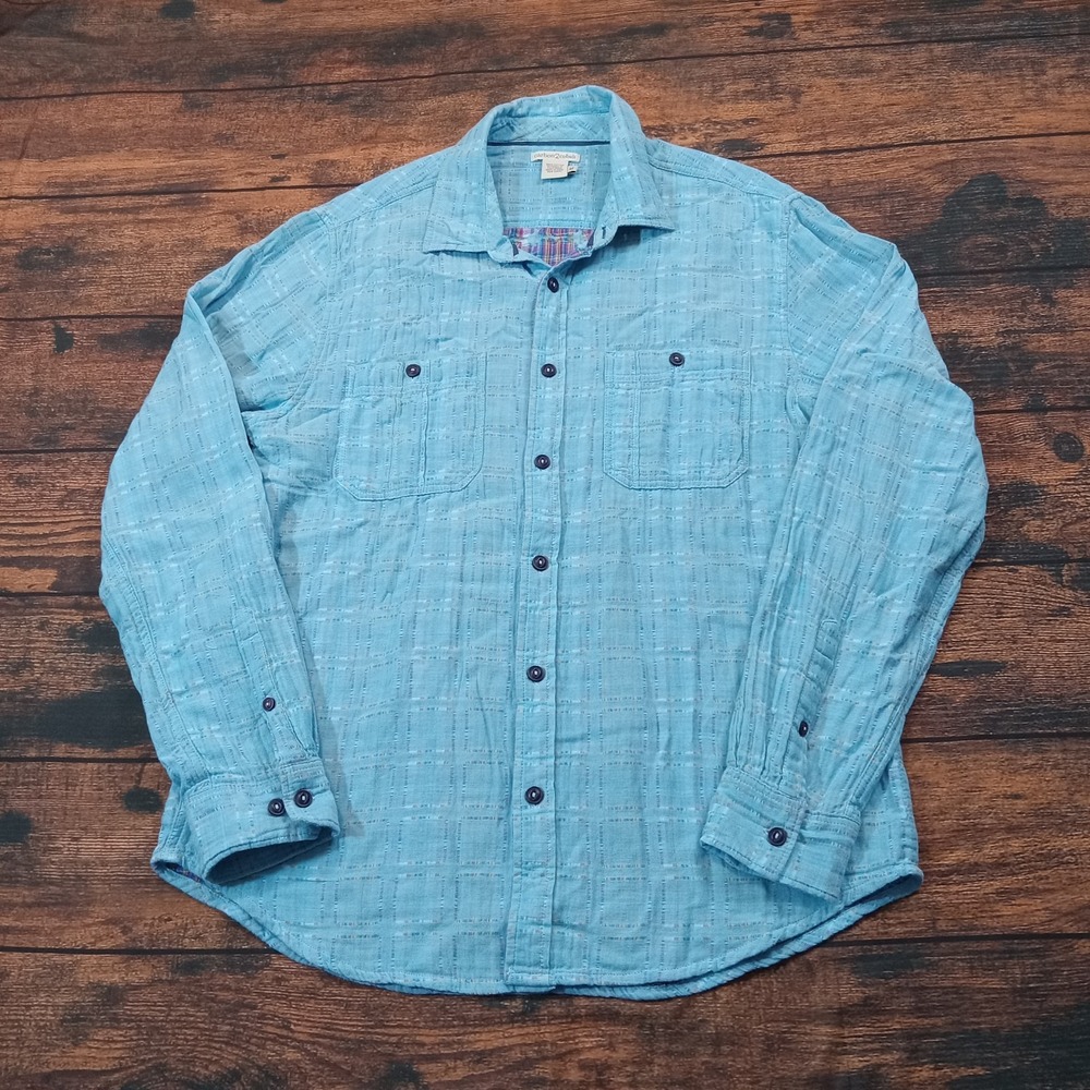 Carbon‎ 2 Cobalt Men's Long Sleeve Button Up Shirt Medium Blue